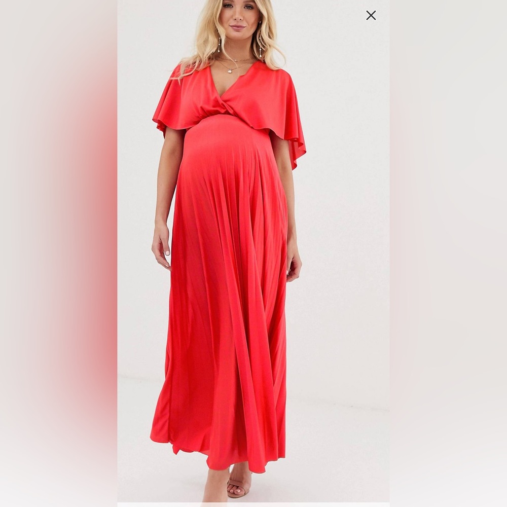 ASOS red maternity dress size 8